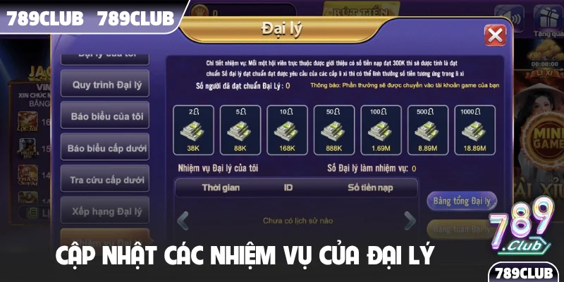 Cập nhật các nhiệm vụ của đại lý